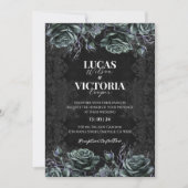 Victoriaans Floral Gothic bruiloft uitnodiging (Voorkant)