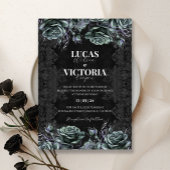 Victoriaans Floral Gothic bruiloft uitnodiging