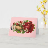 Victoriaans Floral Hand Kaart (Gele Bloem)