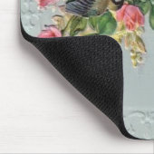 Victoriaans  Floral, Lace, Blue Bird Mousepad Muismat (Hoek)
