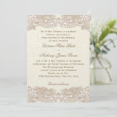 Victoriaans Floral Lace Design Wedding Kaart (Staand voorkant)