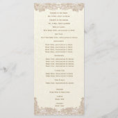 Victoriaans Floral Lace Wedding Programma Programmakaart (Achterkant)