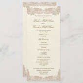 Victoriaans Floral Lace Wedding Programma Programmakaart (Voorkant / Achterkant)