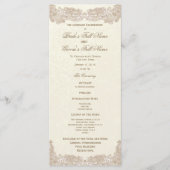 Victoriaans Floral Lace Wedding Programma Programmakaart (Voorkant)