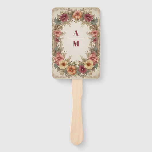 Victoriaans  Floral Lijst bruiloft Handwaaier (Voorkant)