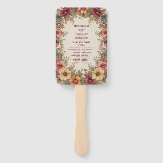 Victoriaans  Floral Lijst bruiloft Handwaaier (Achterkant)