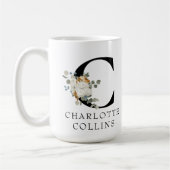 Victoriaans Floral Monogram C met naam Koffiemok (Links)