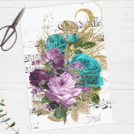Victoriaans Floral Music Collage Tissuepapier