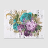 Victoriaans Floral Music Collage Tissuepapier (Voorkant)