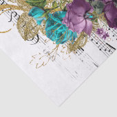 Victoriaans Floral Music Collage Tissuepapier (Detail)