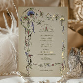  Victoriaans Floral Ornamenten Wedding Folie Uitnodiging