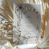  Victoriaans Floral Ornamenten Wedding Folie Uitnodiging