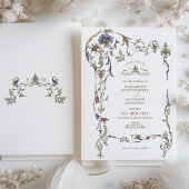  Victoriaans Floral Ornamenten Wedding Invitat Kaart