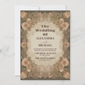  Victoriaans Floral Ornamenten Wedding Kaart (Voorkant)