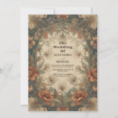  Victoriaans Floral Ornamenten Wedding Kaart (Voorkant)