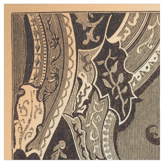  Victoriaans Floral Panel Fabric Stof (Close Up)