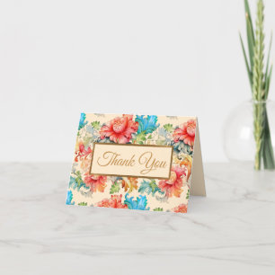 Victoriaans  Floral Patroon Bedankkaart
