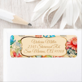 Victoriaans Floral Patroon Etiket