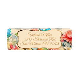 Victoriaans  Floral Patroon Etiket