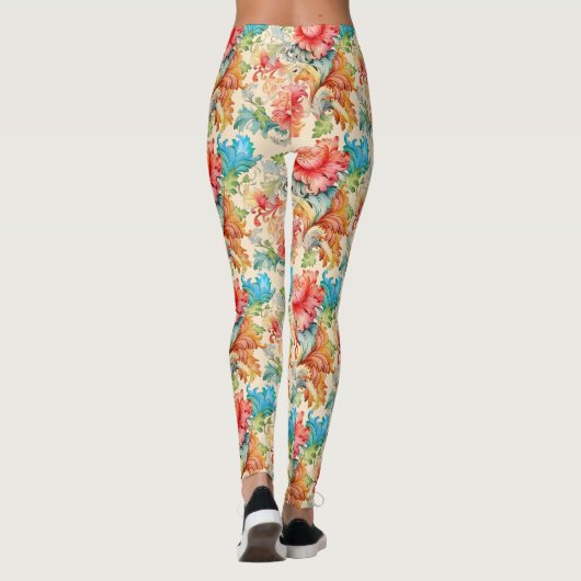 Victoriaans  Floral Patroon Leggings (Achterkant)