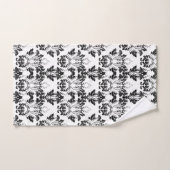 Victoriaans Floral Patroon Naadloos zwart wit Bad Handdoek (Handdoek)