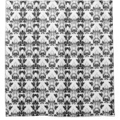 Victoriaans Floral Patroon Naadloos zwart wit Douchegordijn (Voorkant)