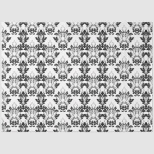 Victoriaans Floral Patroon Naadloos zwart wit Tissuepapier