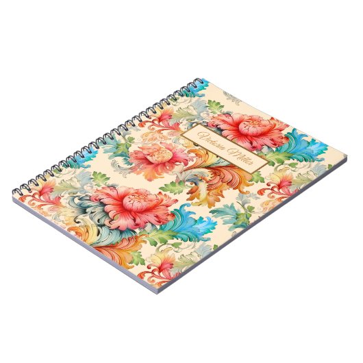 Victoriaans  Floral Patroon Notitieboek (Linkerzijde)