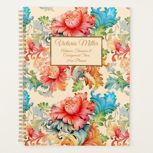 Victoriaans Floral Patroon Planner (Voorkant)
