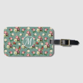 Victoriaans Floral Pattern Chic Monogramed Bagagelabel (Voorkant (horizontaal))