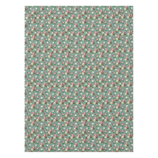 Victoriaans Floral Pattern Elegant Chic Tafelkleed (Voorkant)