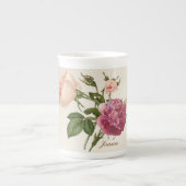Victoriaans Floral Personalized Bone China Mok (Voorkant)