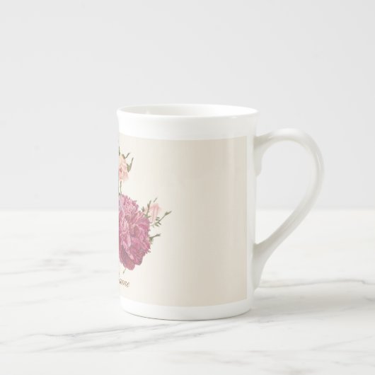 Victoriaans Floral Personalized Bone China Mok (Rechts)