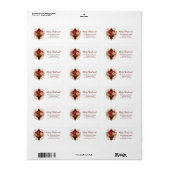 Victoriaans Floral Poinsettia retouradres Etiket (Full Sheet)