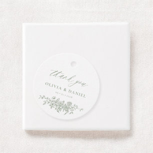 Victoriaans Floral Sage Green Receptie Wedding Bedankjes Labels