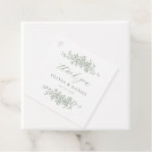 Victoriaans Floral Sage Green Receptie Wedding Bedankjes Labels (In situ)