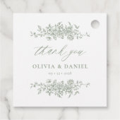 Victoriaans Floral Sage Green Receptie Wedding Bedankjes Labels (Achterkant)