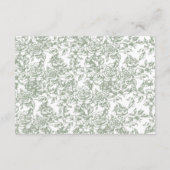 Victoriaans Floral Sage Green Receptie Wedding Informatiekaartje (Achterkant)