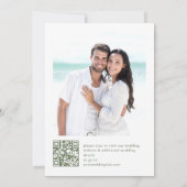Victoriaans Floral Sage Green Wedding Foto Save The Date (Achterkant)