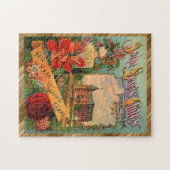 Victoriaans Floral Seed Packet 1892 ZELDZAME COLLE Legpuzzel (Horizontaal)