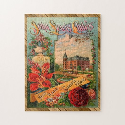 Victoriaans Floral Seed Packet 1892 ZELDZAME COLLE Legpuzzel (Verticaal)