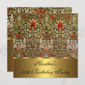  Victoriaans Floral Snakeshead 1876 Gold Kaart (Voorkant / Achterkant)