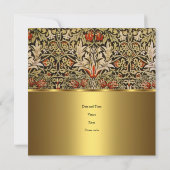  Victoriaans Floral Snakeshead 1876 Gold Kaart (Achterkant)