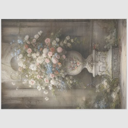 Victoriaans Floral Tissuepapier (Voorkant)