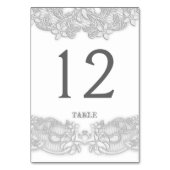 Victoriaans Floral Zilver Grijs Tafel Kaart (Achterkant)