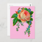 Victoriaans florale afdruk briefkaart (Voorkant / Achterkant)