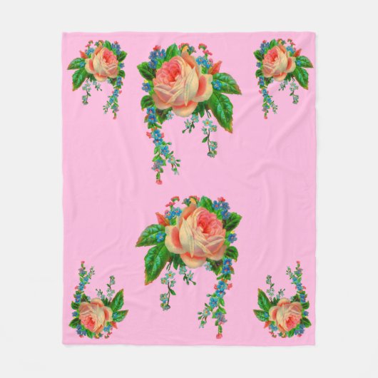 Victoriaans florale afdruk fleece deken (Voorkant)