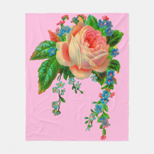 Victoriaans florale afdruk fleece deken (Voorkant)