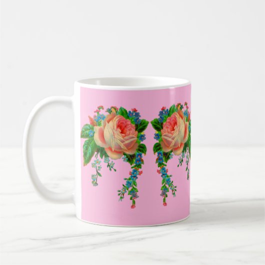Victoriaans florale afdruk koffiemok (Links)