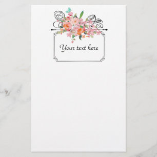 Victoriaans florale hangende bruiloft briefpapier